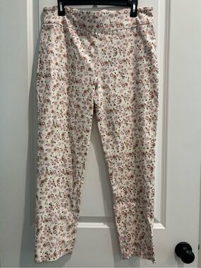 Carolina Belle Floral Career Pants Women 14 Pull On Business Casual